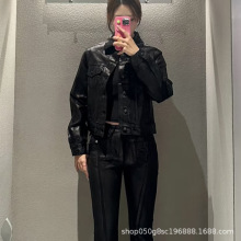 SMFK野马闪电牛仔夹克个性涂蜡工艺机车工装风短外套女25年春新款