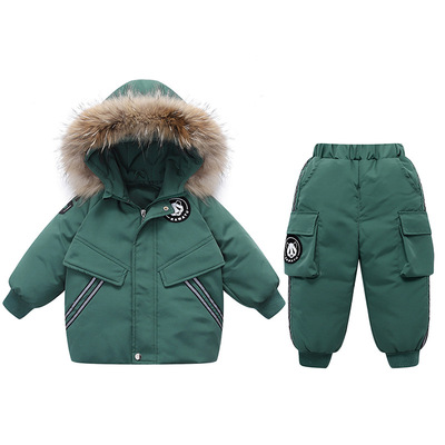 Детский пуховик, костюм мальчика цветочника, комплект, куртка, 1-3 лет, в западном стиле, увеличенная толщина
