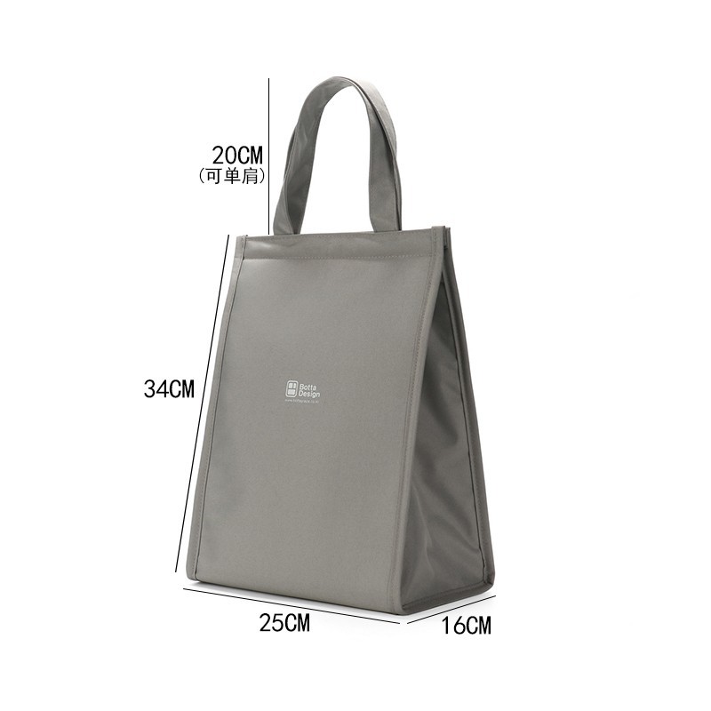 ジッパータイプ手提げ保温バッグ-グレー