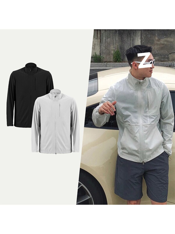Lulu's Same Summer Thin American Stand-Up Collar Sports Outdoor Men's Sun Protection Long-Sleeved Breathable Jacket Casual Jacket