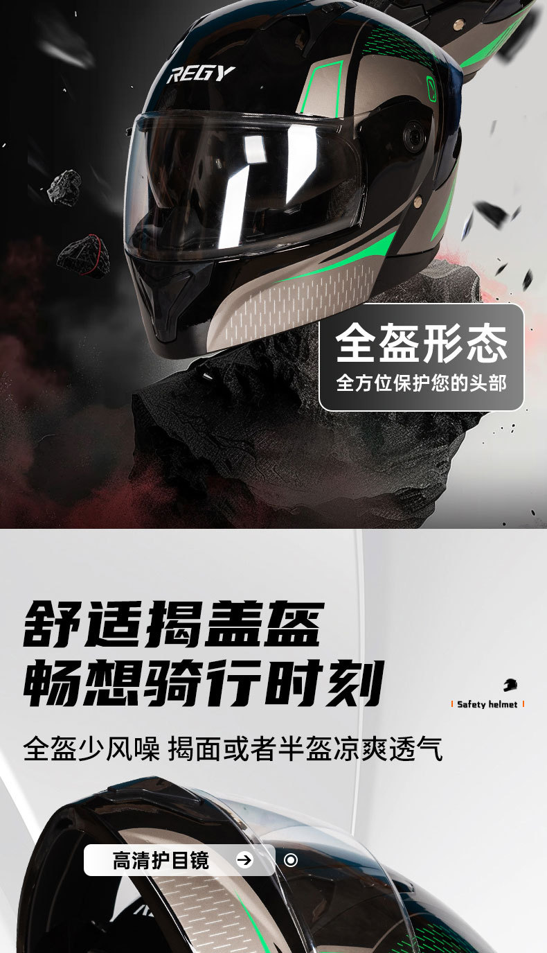 Men's and Women's Riding Helmets Revealing Helmets New GB Double Lens Electric Car Helmet Warm Motorcycle Helmet Safety Helmet
