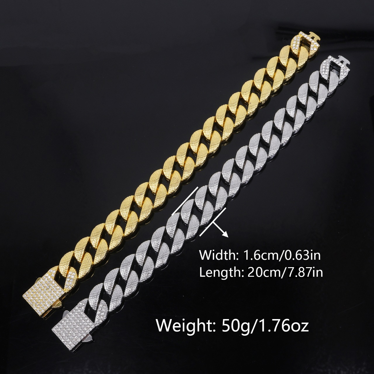 Diamond Encrusted Hip Hop Necklace With Matte Spring Clasp_voghion.com