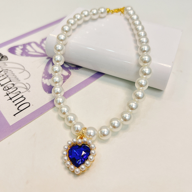 20g Weight Pet Collar Type Of Pet Supplies 1 Piece Quantity Casual, Daily Occasion Bright Pearl Material Heart Shape Pattern All Seasons Season Sweet Style Sweet Bright Pearl Heart Shape Pet Collar 10