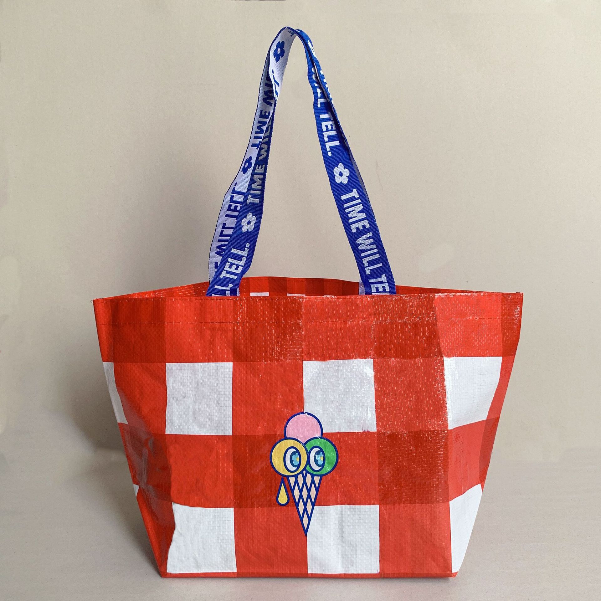 编织手提袋防水pp塑料袋服装广告购物收纳搬家宜 家手拎袋