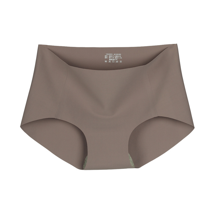 【33色】7A抗菌日本製アイスシルクミッドウエストシームレスショーツ女性用薄手モダールガールズショーツ