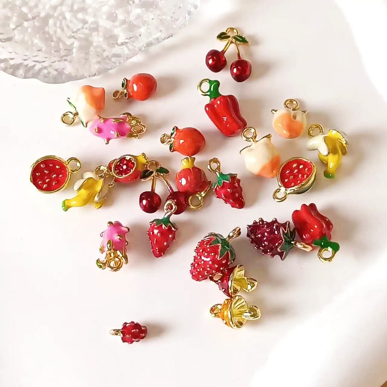 20g Weight Pendant Jewelry Making Type Charms, Earrings, Necklace Classification 10 PCS/Package Quantity Alloy Material Fruit Pattern All Seasons Season Plating Design Cute Style 10 PCS/Package Alloy Fruit Pendant Charms Earrings Necklace 4