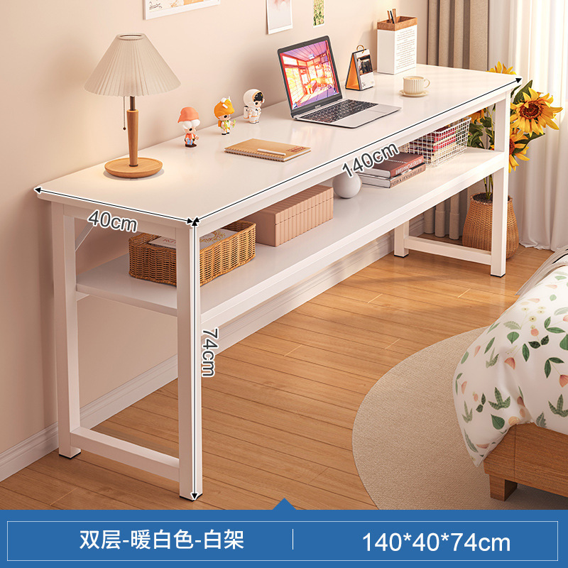 Escritorio de computadora dormitorio de niñas en casa mesa larga simple de alquiler contra la pared mesa larga mesa de trabajo balcón escritorio estrecho