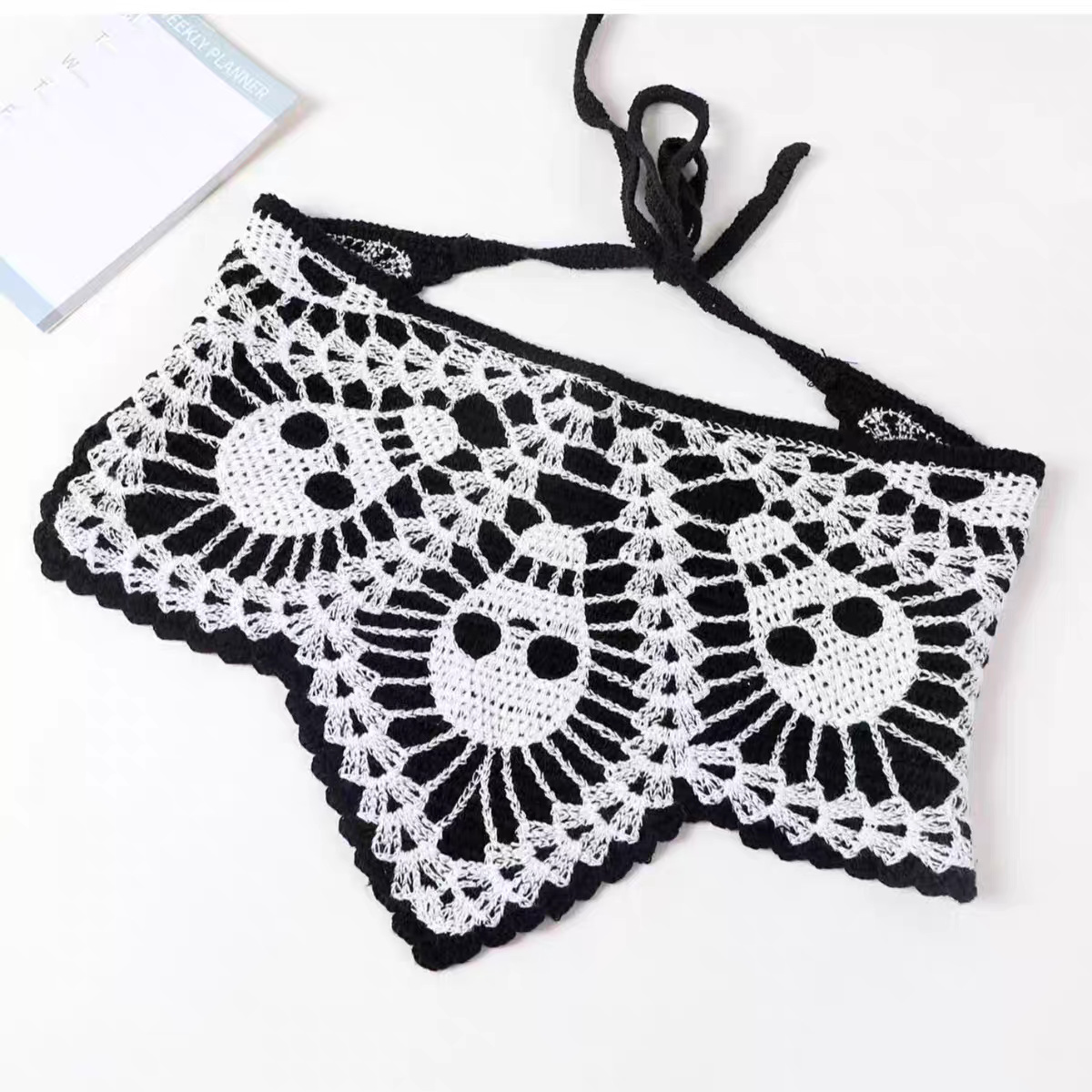 Primavera y otoño viajes ins dulce estilo lindo hecho a mano banda pelo de las mujeres accesorios para el pelo punto ganchillo pañuelo verano triángulo bufanda