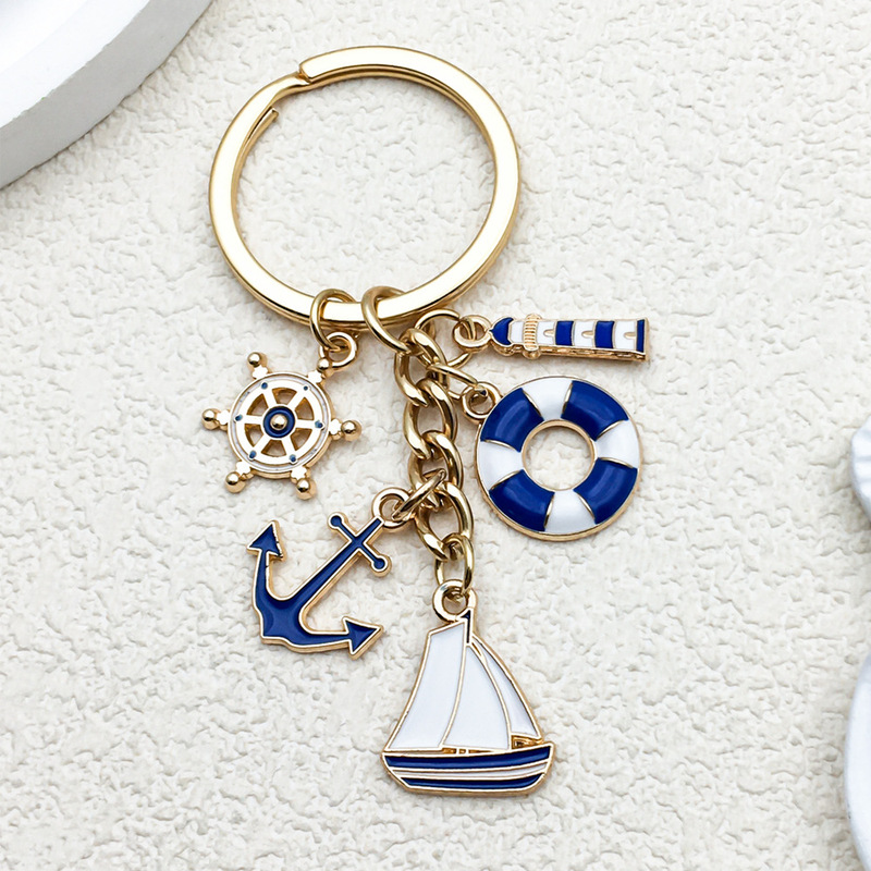 Oil Dripping Alloy Blue Cartoon Creative Nautical Keychain Lighthouse Sailing Lifebuoy Pendant Keychain Pendant Oil Dripping Alloy Blue Cartoon Creative Nautical Keychain Lighthouse Sailing Lifebuoy Pendant Keychain Pendant