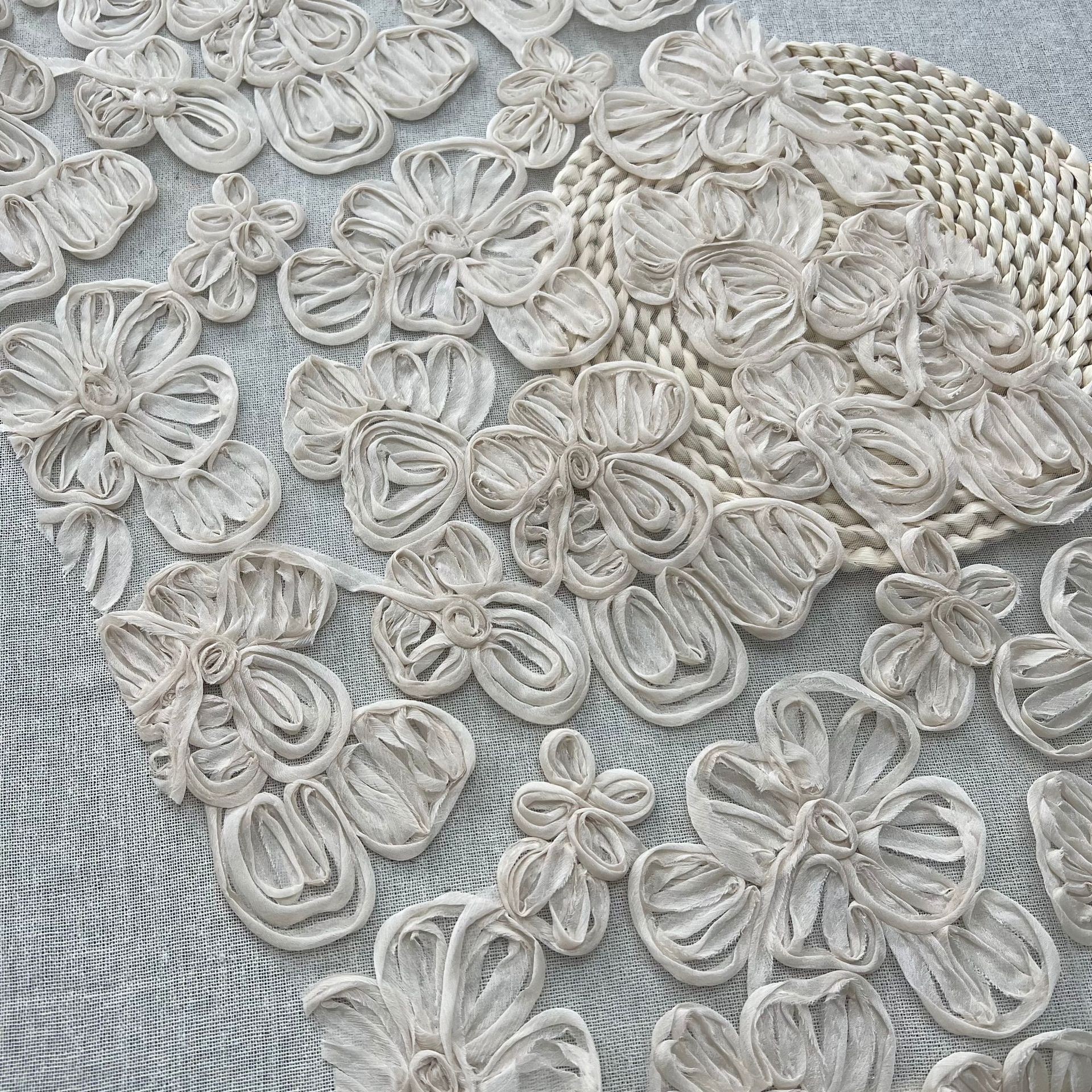 新款白色网纱蕾丝花边窗帘布料婚庆拍照