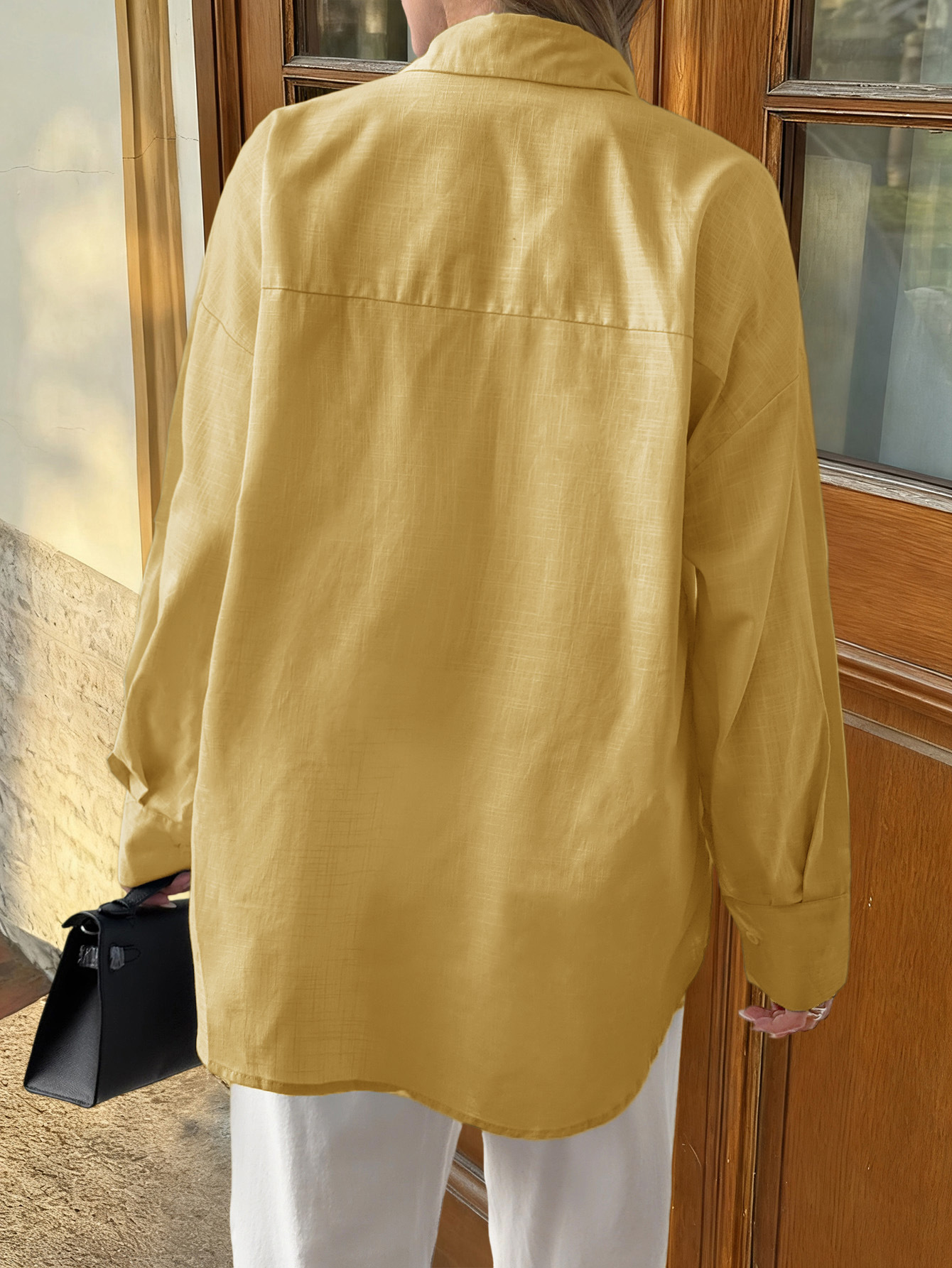 Damen Bluse In Einfarbigem Design Europäischer Modestil Frühling_voghion.com