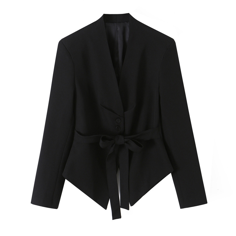 New Foreign Trade Style European and American Style Single-Breasted, Chest-Tucked, Buttonless Long-Sleeve Blazer New Foreign Trade Style European and American Style Single-Breasted, Chest-Tucked, Buttonless Long-Sleeve Blazer