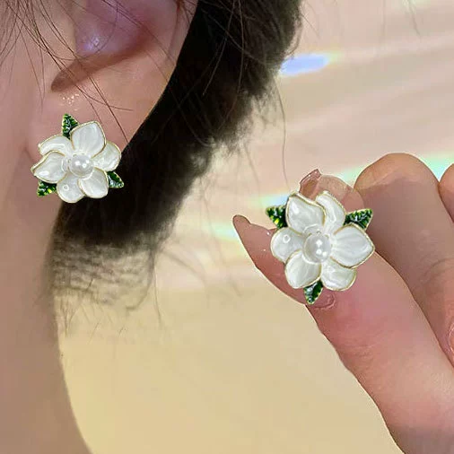 Сережки-уши, милые маленькие сережки, дизайн ожерелья из жемчуга с цветочным узором, без пирсинга