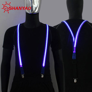Cross-border source LED luminous suspenders for men and women adult chest strap Christmas entertainment luminous vest strap
