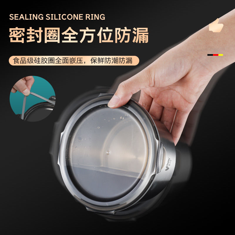 316 caja de acero inoxidable cuenco sellado con cubierta caja de almuerzo redonda caja de alimentos refrigerador almacenamiento fresco