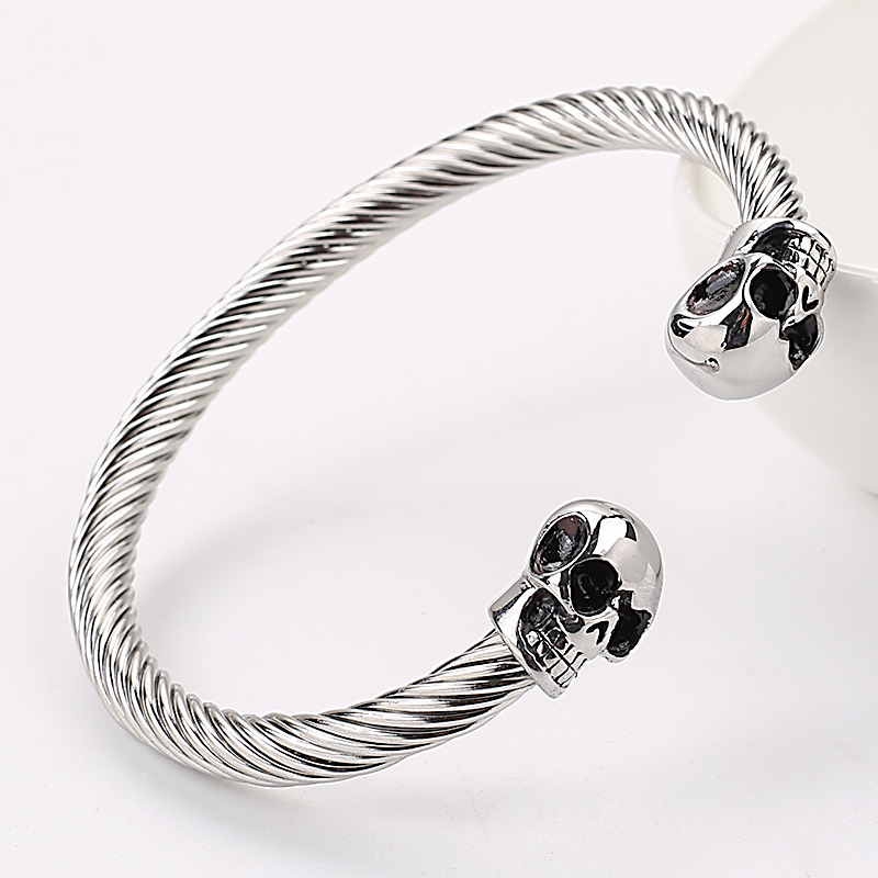 Punk Skull Stainless Steel Plating Bangle