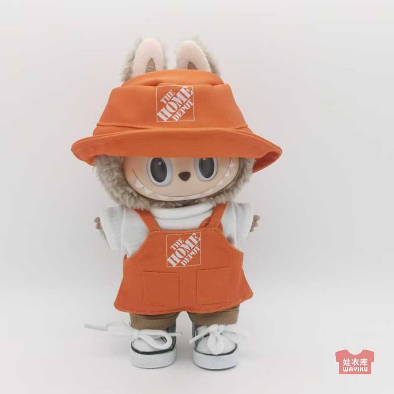 Customized Labubu Doll Clothes, Small Apron, Fisherman Hat, T-Shirt, Labubu Check-In Dress, Labubu Uniform Pendant