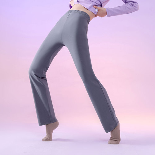 230g cotton dance straight-leg pants, unisex, children and adult full sizes, black long pants, suitable for training and performance attire.