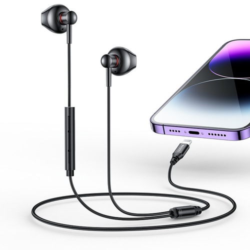 yesido有线有麦耳机 入耳式即插即用适用苹果铝合金线控耳机跨境
