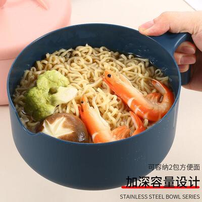 A bowl of instant noodles suit With cover Portable Japanese student originality dormitory Spoon fork chopsticks Workers Face to face