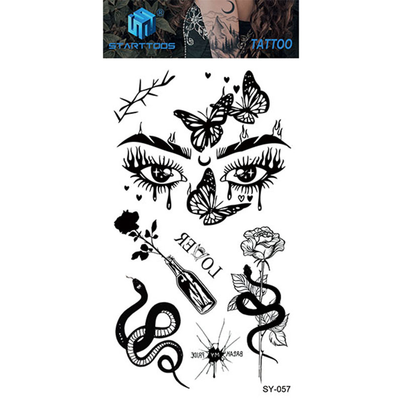 Spot mayorista transfronterizo dulce y simple viento tatuaje de dedo moda cool tatuaje desechable tendencia