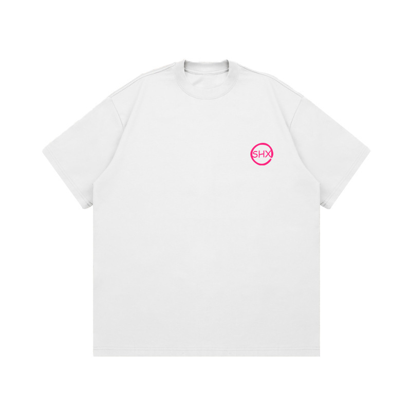 American Opaque Small Neckline Graffiti Letter Print T-shirt Summer Loose Large Size Short Sleeve_voghion.com