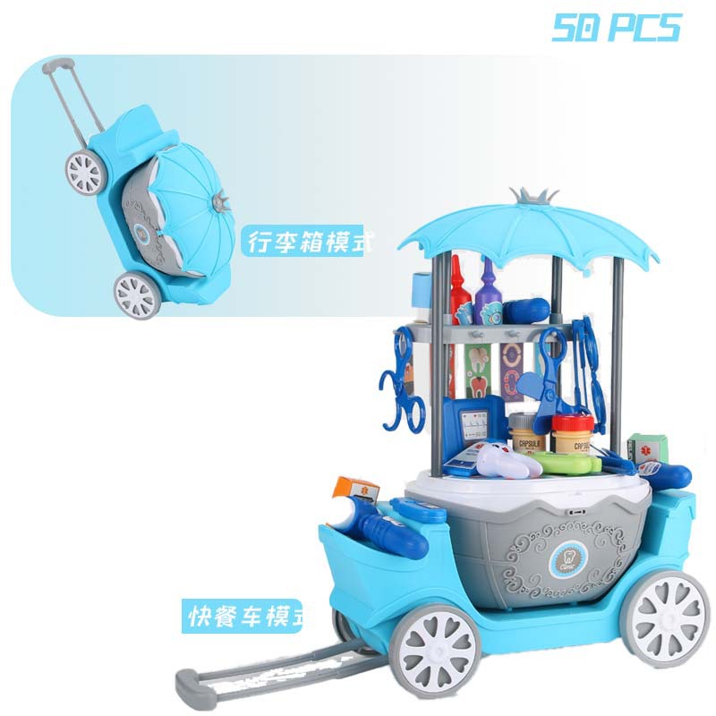 Entrega al por mayor ventas directas de la fábrica niños y niñas jugar casa helado tocador grande princesa carro juguete