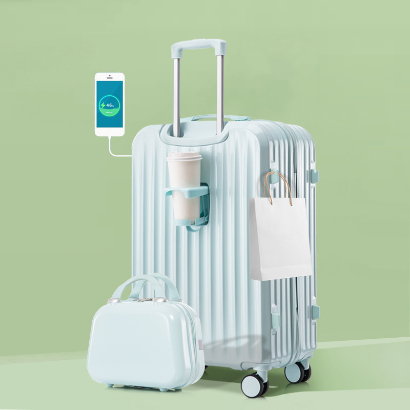 Nueva maleta multifuncional de explosión silenciosa rueda universal de 24 pulgadas caja de palanca de tracción de contraseña