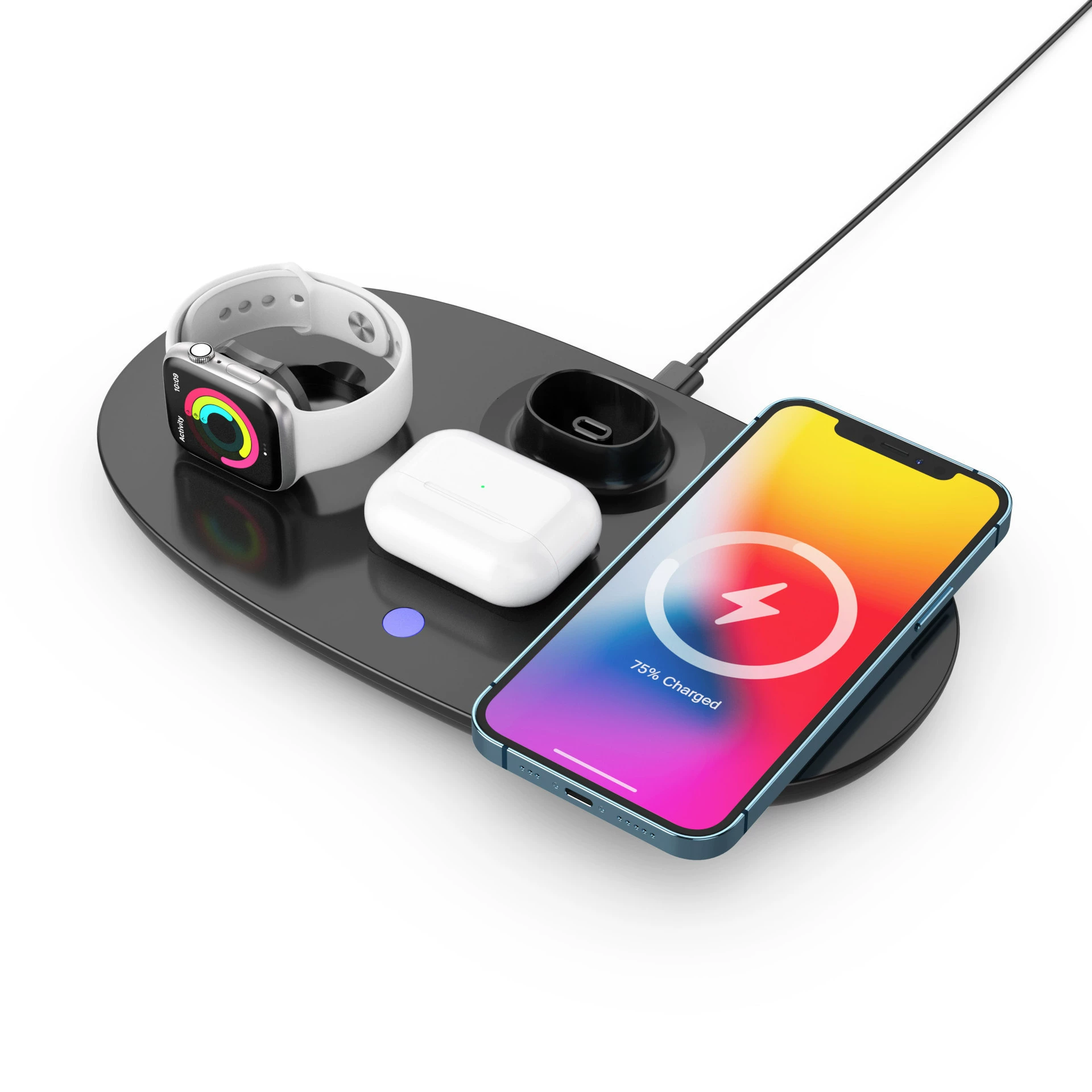 Четыре в одном беспроводная зарядка для мобильного телефона, подходит для наушников, AirPods Max, держатель-рамка, беспроводное зарядное устройство