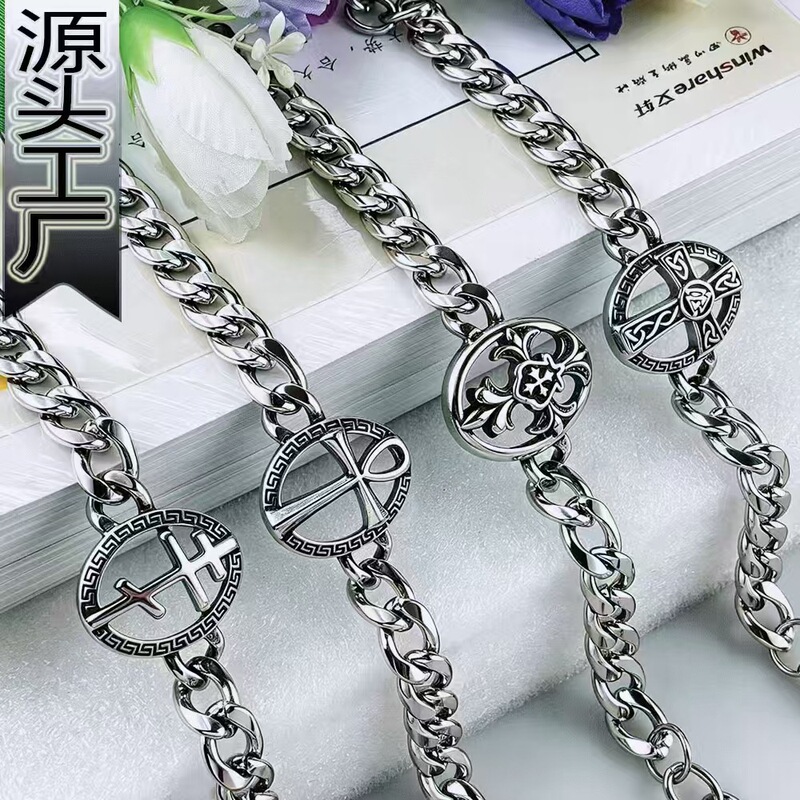 European and American New Creative Fashion Personality Cross Bracelet Stainless Steel Cuban Chain Hip-Hop Jewelry Manufacturer Wholesale European and American New Creative Fashion Personality Cross Bracelet Stainless Steel Cuban Chain Hip-Hop Jewelry Manufacturer Wholesale