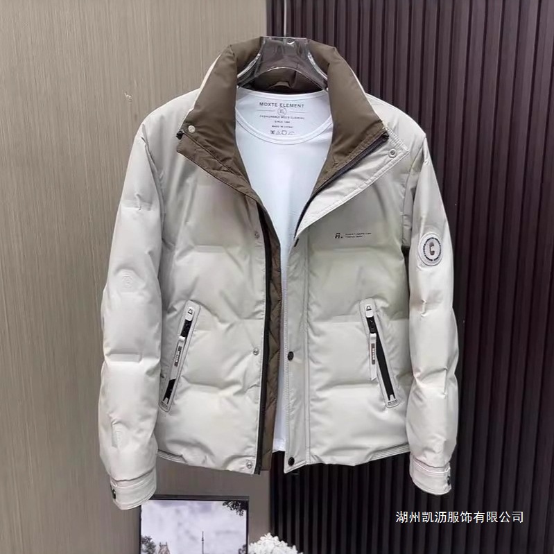 Men's Down Jacket, Trendy Brand, Workwear Style, Stand Collar, Casual and Cool, Thick and Warm, New 2026 Winter Outerwear, Black