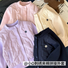 103012【中大童小O可机洗羽绒棉外套】儿童拼接上衣 一件代发！