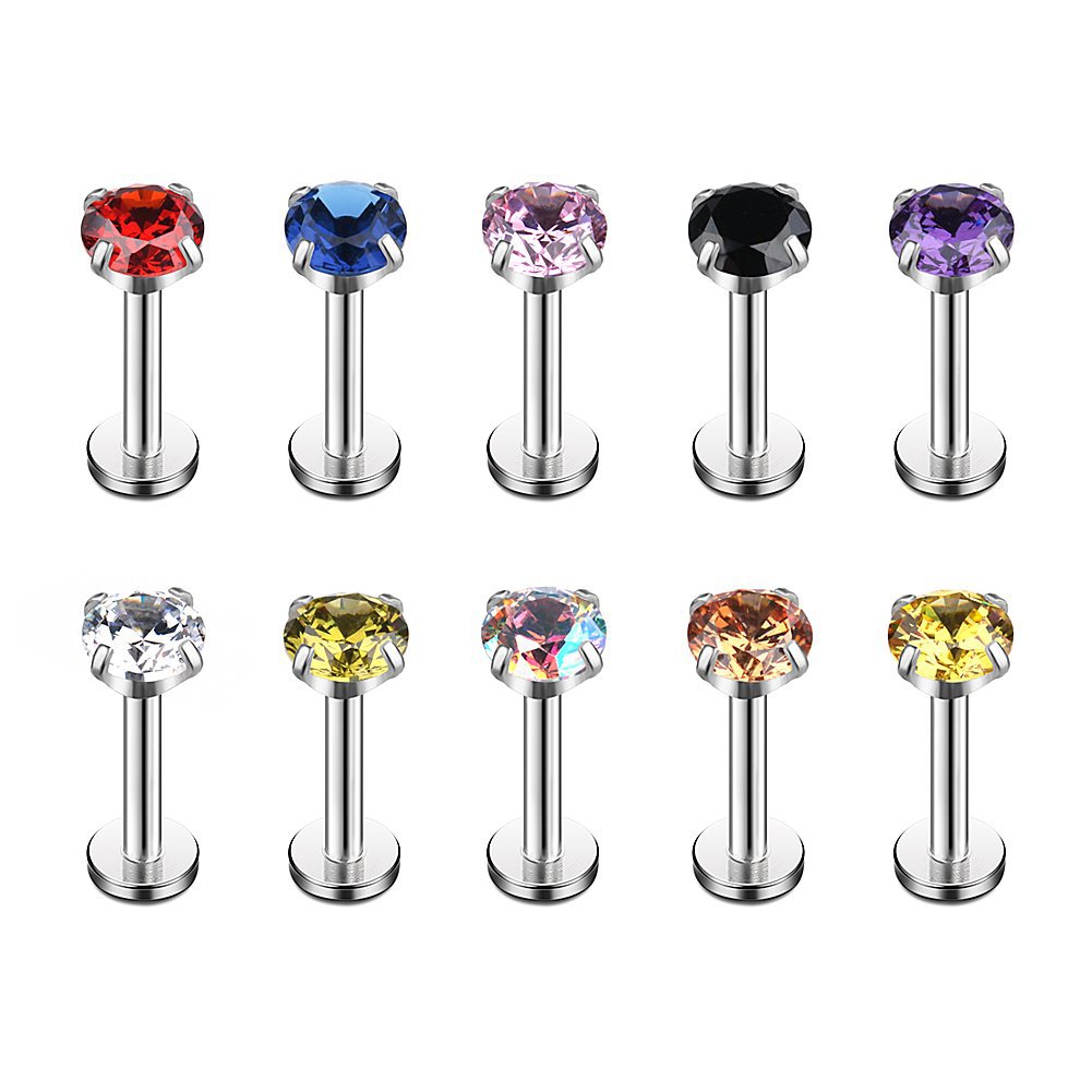 Labret piercing jewelry detail image