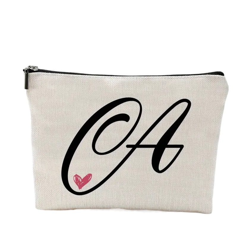 Transfronterizo Amazon Temu popular carta de impresión de lino impermeable de doble cara de impresión bolsa de cosméticos bolsa de cremallera bolso de las señoras