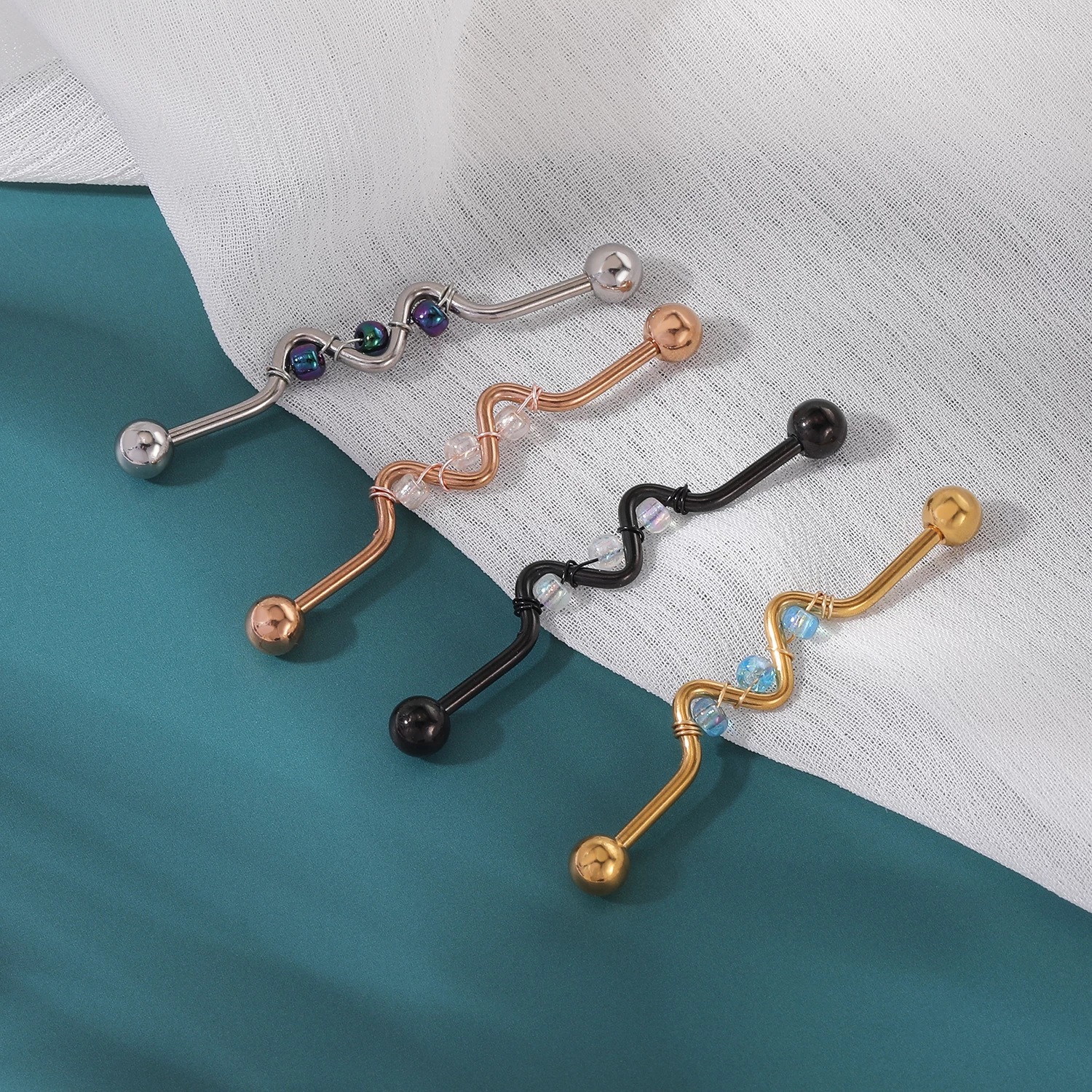 316L Titanium Steel Punk Style Bridge Ear Nail Retro Wine Nail Ear Puncture Earring detail image 9