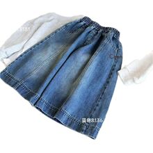 女童牛仔裤2025秋季新款阔腿裤儿童宝宝外穿休闲洋气火裤子