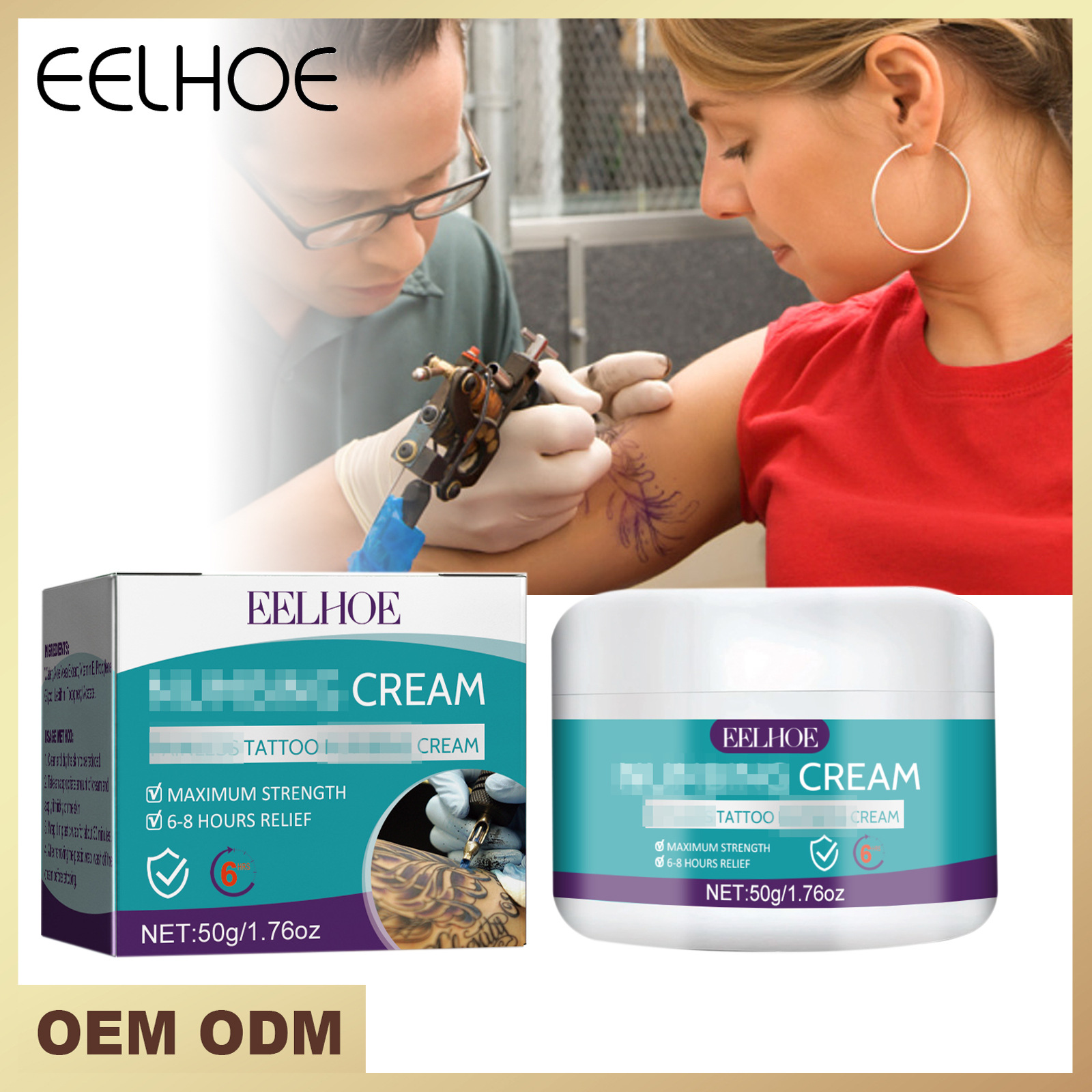 EELHOE veekindel, niisutav, värviline, õrnalt parandav tätoveeringuhoolduskreem_voghion.com
