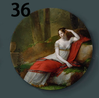 Декоративная тарель с масляной росписью Louvre, европейская настенная керамическая панель, декоративная тарелка для гостиной, для винного шкафа или ТВ-тумбы