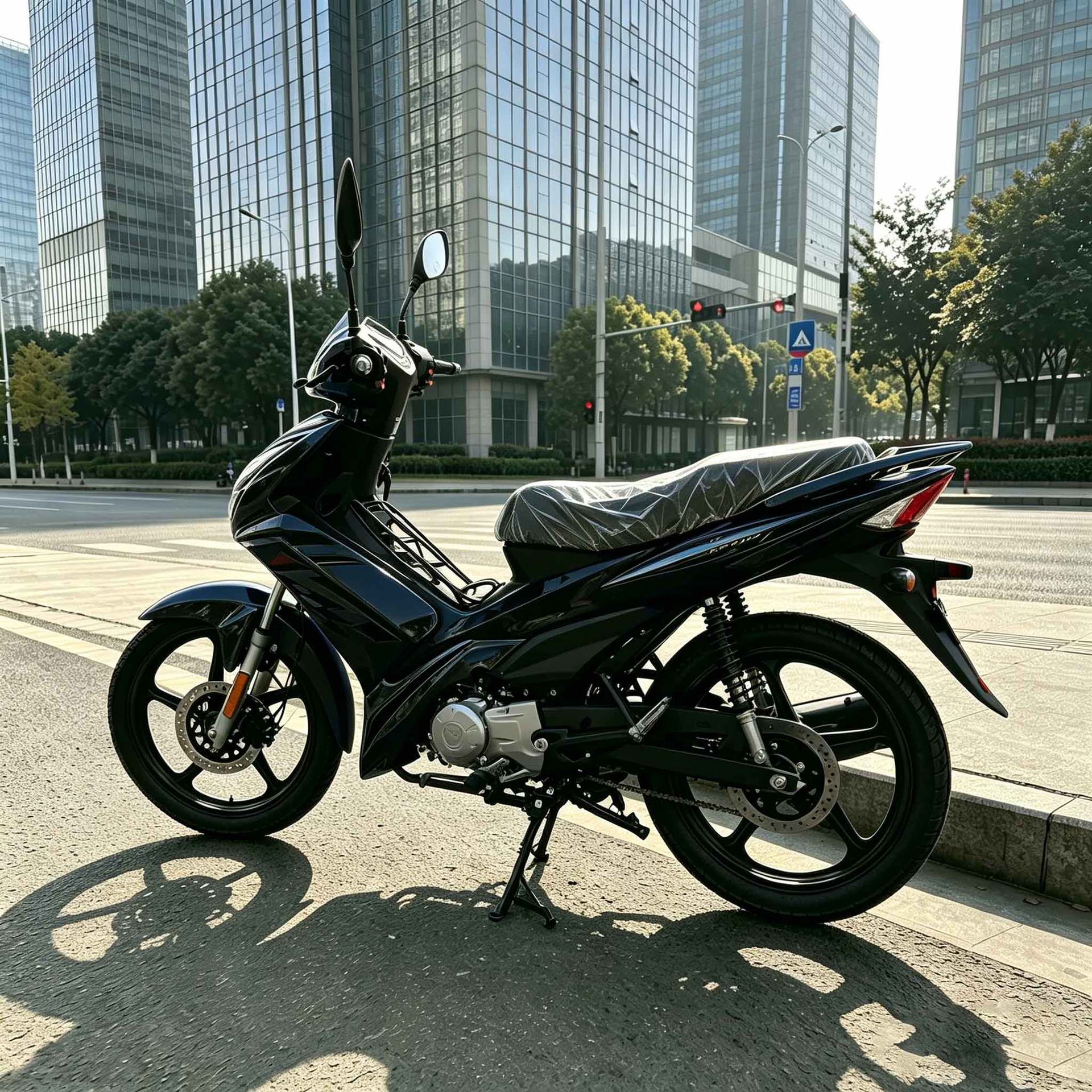 The New Black Two-Wheeled Motorcycle Is Easy to Operate, Durable, Versatile, Economical and Practical, and Is Suitable for Export