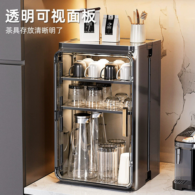 Dustproof storage system, table tea cup, glass holder, tea set, storage box, drying rack
