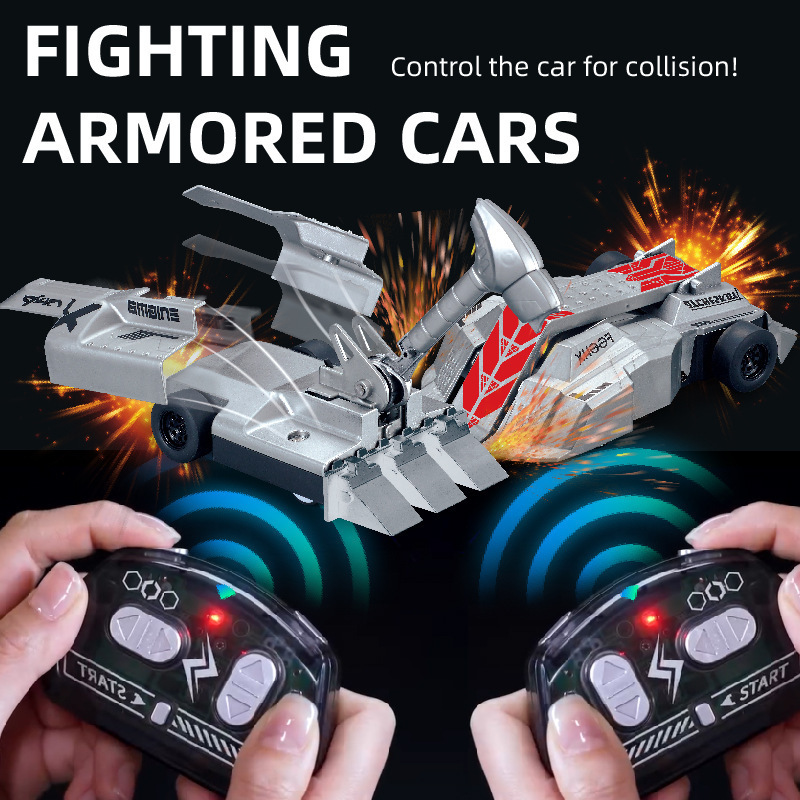 Cross-Border 2.4g Two-Player Fighting Armored Vehicle Kidsren's Remote Control Bumper Car Tank Collision Car Competitive Toy