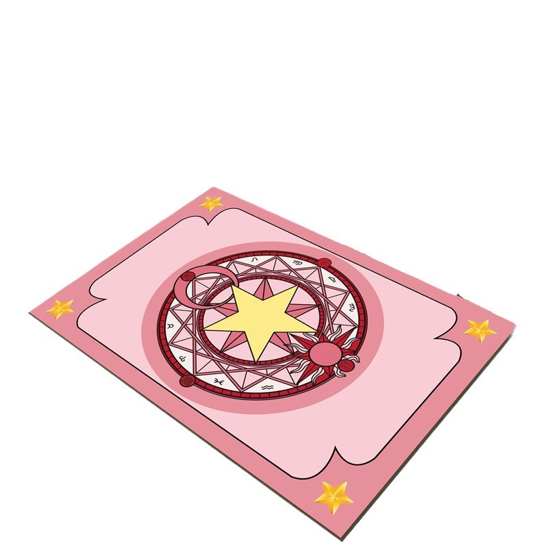 De dibujos animados Sakura lindo matriz de magia alfombra de piso absorbente puerta de entrada alfombra de pie almohadilla de frotación lavable
