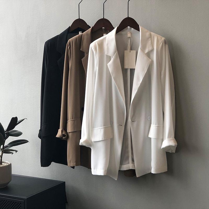 Chiffon Shirt Season Thin Blazer Women's Korean Style Casual Loose Drape Sun Protection Design Niche Top