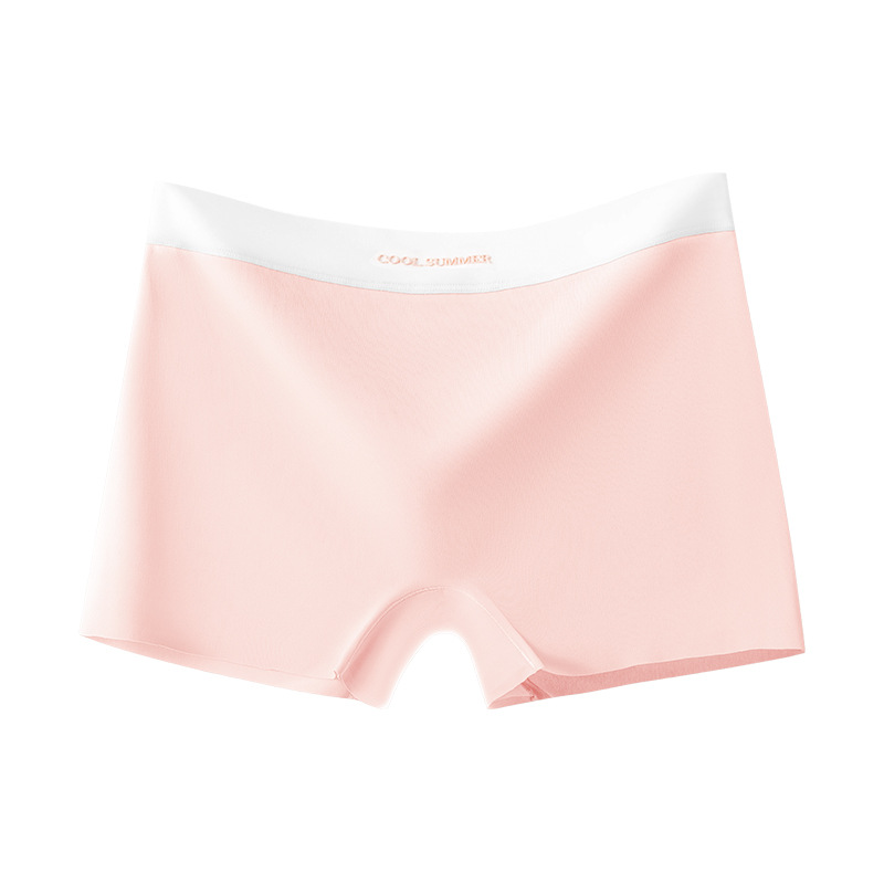 Calzoncillos bóxer de seda de hielo que no dejan marcas pantalones cortos de cuatro esquinas de entrepierna antibacteriana de algodón puro para mujer 2024 pantalones de seguridad de verano diosa refrescante