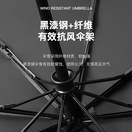Fully automatic umbrella for women, rain or shine, sunshade, sun protection, men's folding, shrinkable, wind-resistant, ins wind, simple large size