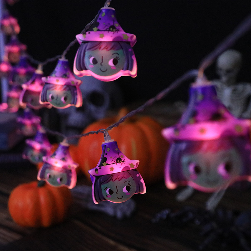 Luces LED transfronterizas, luces de cadena para Halloween, luces solares con forma de calabaza, luces decorativas para días festivos, luces de ambiente festivo para exteriores, luces coloridas