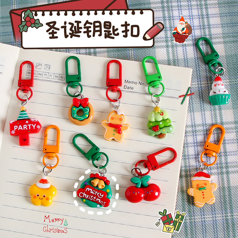 Christmas Keychain Pendant Cartoon Christmas Tree Series Snowman Resin Accessories Bag Hanging Jewelry Small Gift Christmas Keychain Pendant Cartoon Christmas Tree Series Snowman Resin Accessories Bag Hanging Jewelry Small Gift