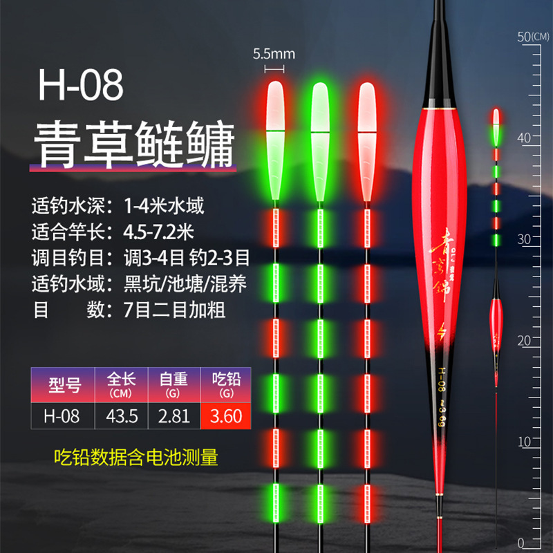 高灵敏7目2目加粗日夜两用夜光漂超亮醒目电子漂夜钓鲫鱼漂浮漂|undefined