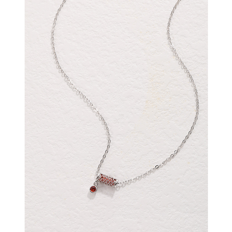 S925 plata esterlina collar de cintura pequeña Luz de las mujeres de lujo simple diseño de nicho de alto grado collar completo de diamantes colgante Cadena de clavícula