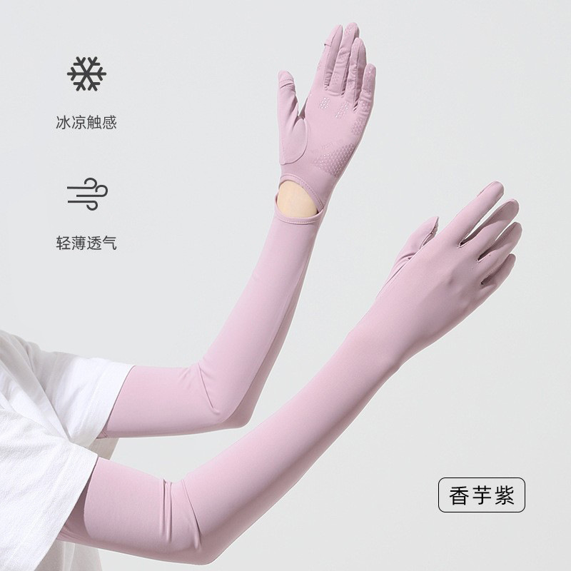 Protección solar oversleeve verano de las mujeres al aire libre conducción antideslizante protección UV mangas de hielo transpirable pantalla táctil guantes de seda de hielo